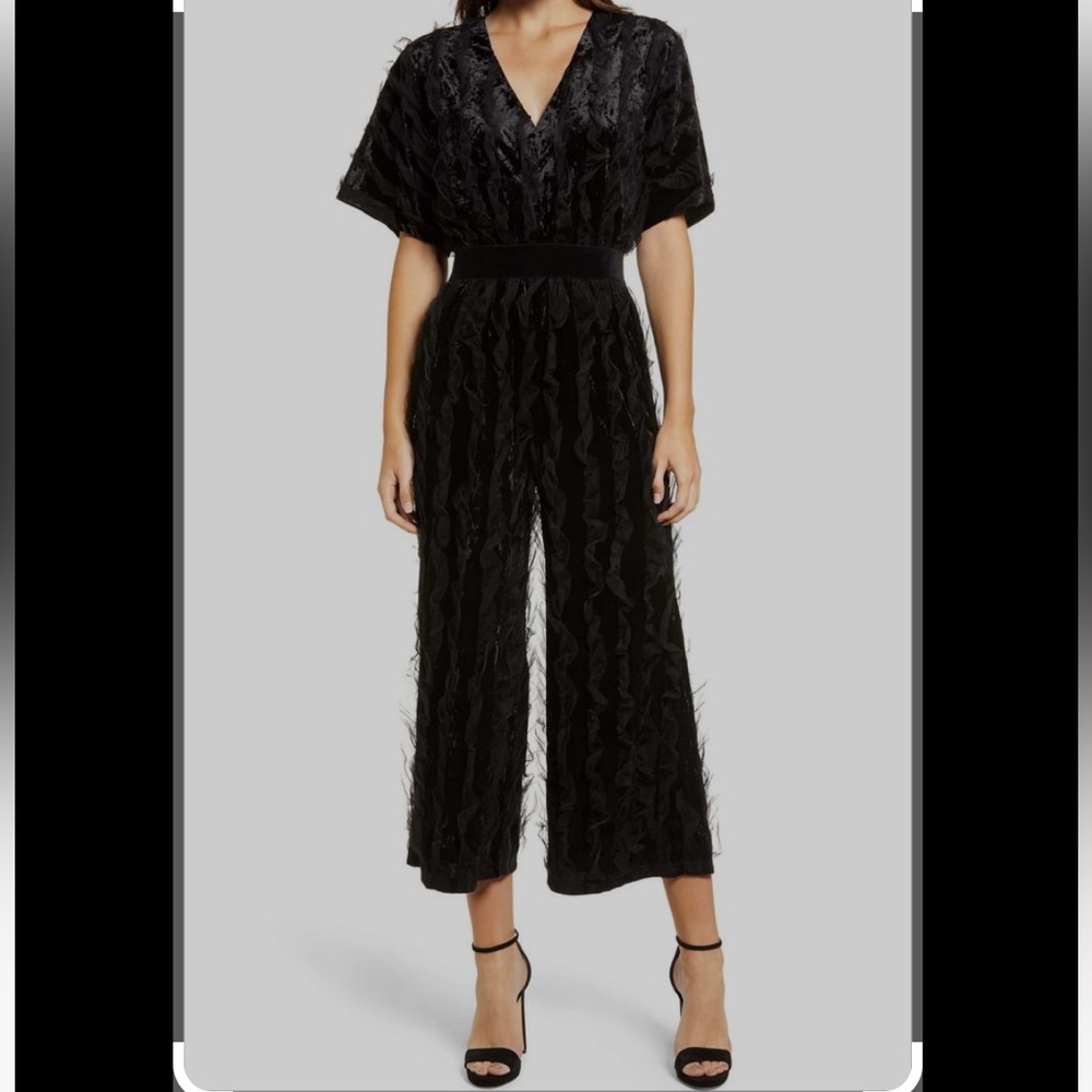 Black velvet jumpsuit